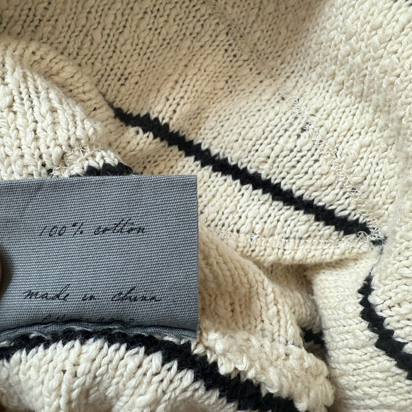 Raquel Allegra Ivory Cardigan Small Aztec Boho Knit with Fringe Detail - Picture 8 of 12